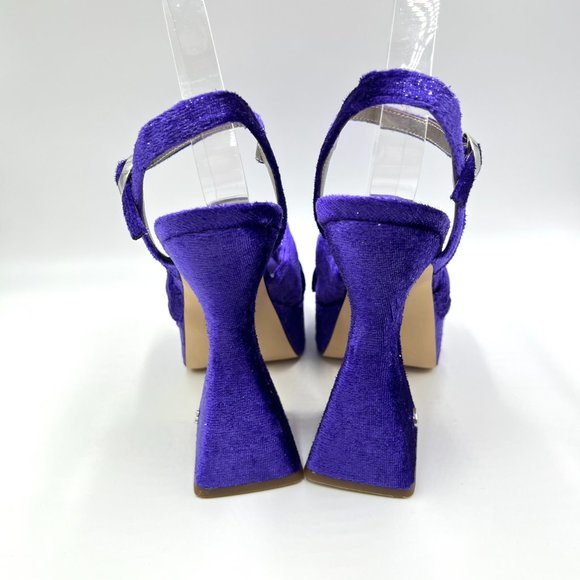 Circus NY Sam Edelman Size 8.5 Audrea‎ Purple Velvet Platforms Heels Shoes - Picture 6 of 13